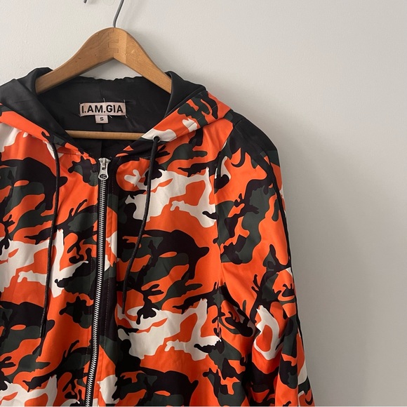 I.AM.GIA Tiger Mist Daytona Orange Black Camo Jacket Size Small - Picture 8 of 10
